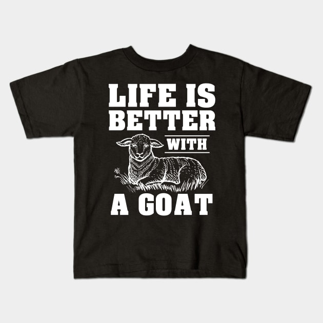 Cute Goat Kids T-Shirt by Imutobi